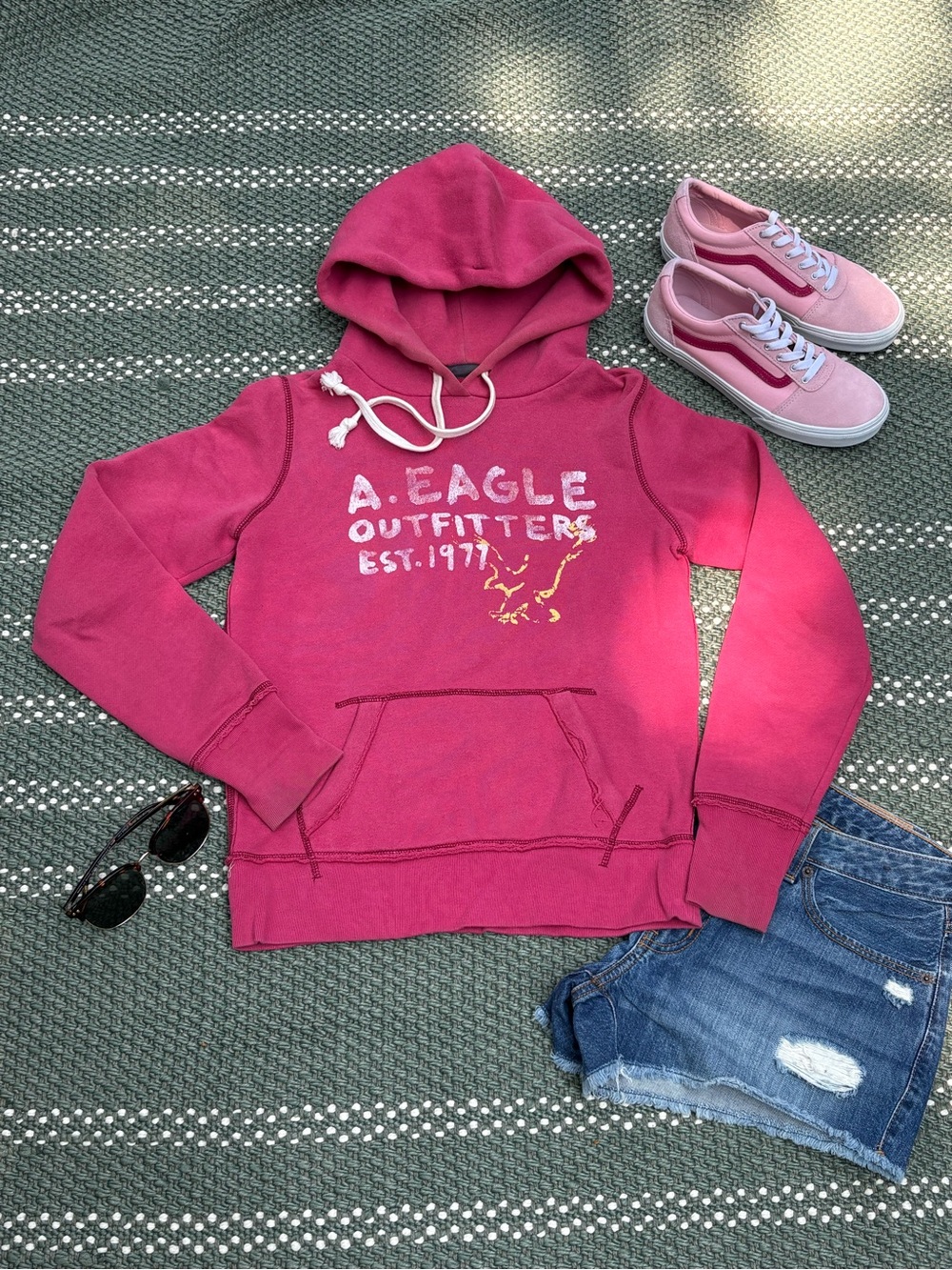 A. Eagle Outfitters Pink Hooded Sweatshirt